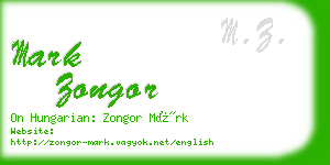 mark zongor business card